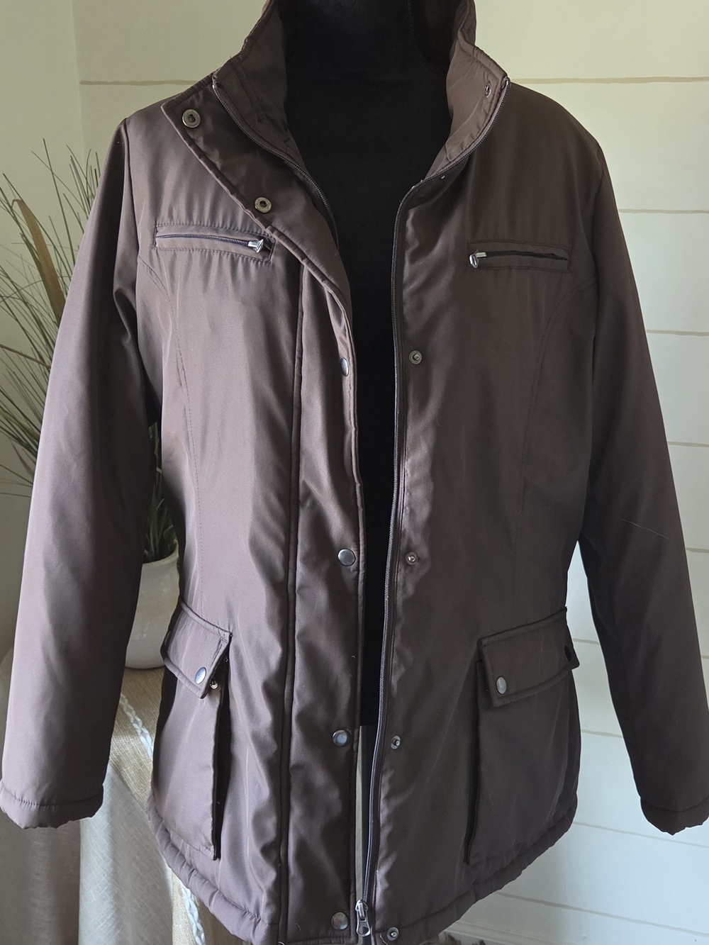 Vintage KC Collections Brown Puffer Jacket Chalet Old Money Winter Parka Coat